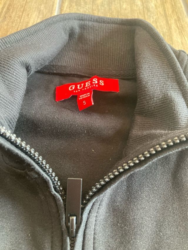 Felpa con zip Guess nera