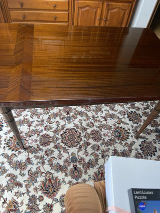 Mesa de comedor extensible de madera