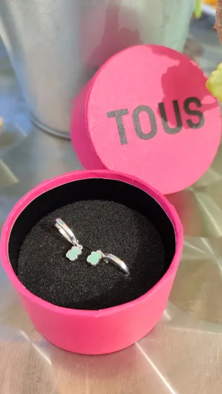 Pendientes Tous niña verde y plata