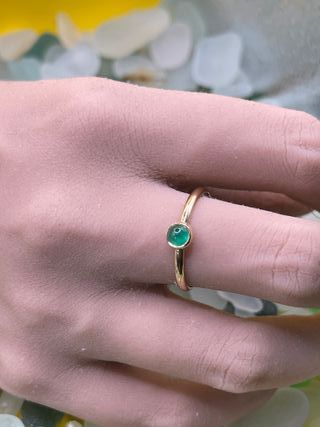 Anillo Oro Laminado / Oro y Esmeralda