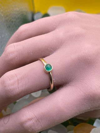 Anillo Oro Laminado / Oro y Esmeralda