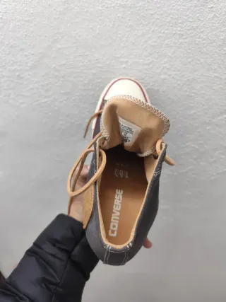 Zapatillas Converse con cuña grises y marrones