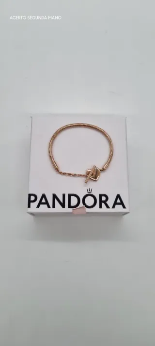 PANDORA MOMENTS CIERRE EN T CORAZÓN/ BAÑO ORO 14K/