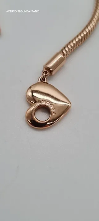 PANDORA MOMENTS CIERRE EN T CORAZÓN/ BAÑO ORO 14K/