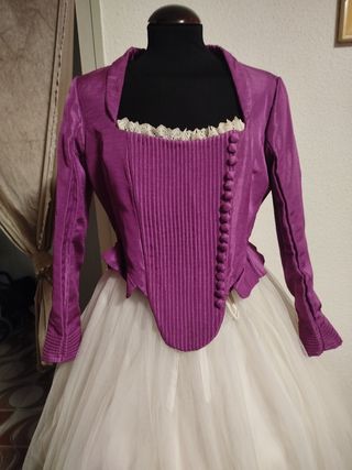 Corpiño fallera manga larga morado