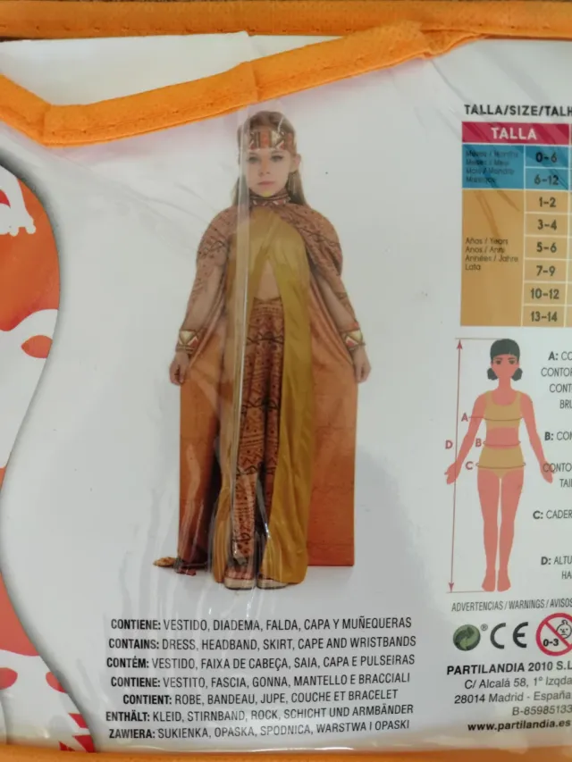 Disfraz Tribal Africana Niña Talla 7-9