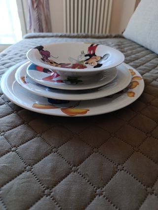 Set 4 Piatti Ceramica Disney Topolino & Co.
