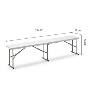 Confezione da 2 panche pieghevoli Gardiun 180 cm