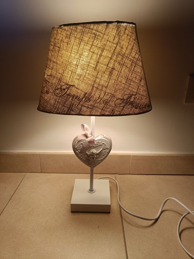 Lampada shabby chic provenzale tessuto