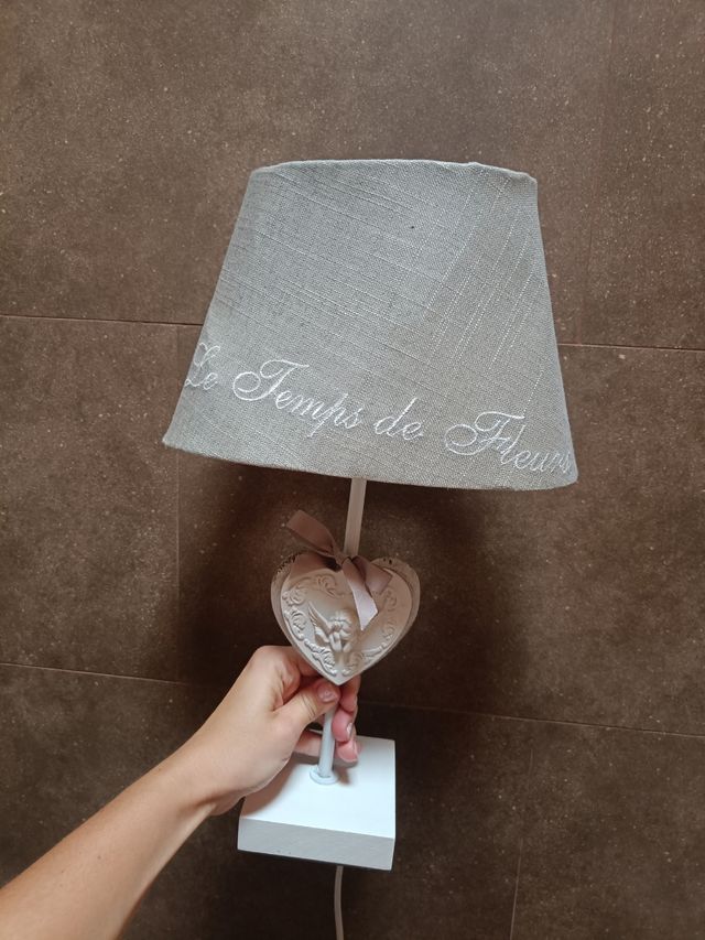Lampada shabby chic provenzale tessuto