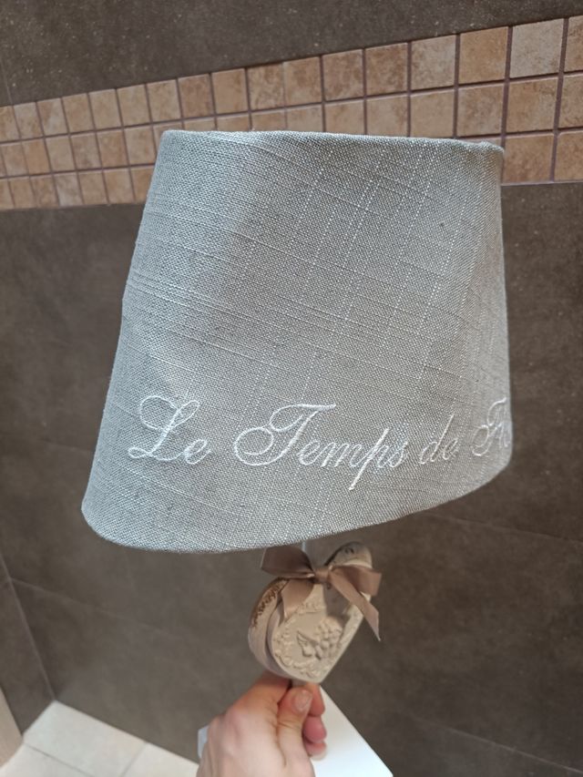Lampada shabby chic provenzale tessuto