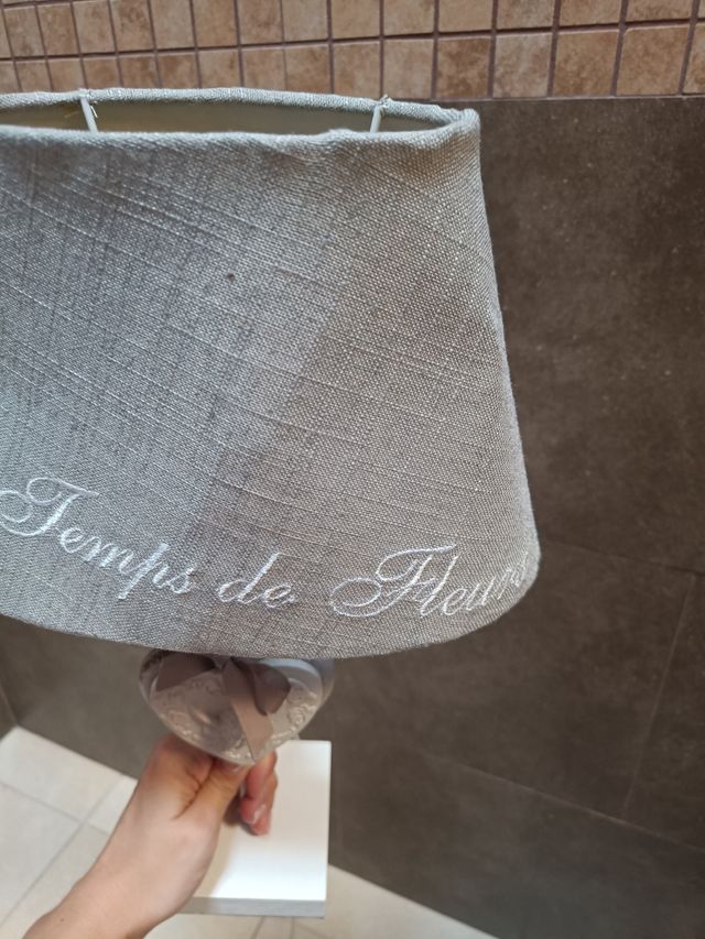 Lampada shabby chic provenzale tessuto