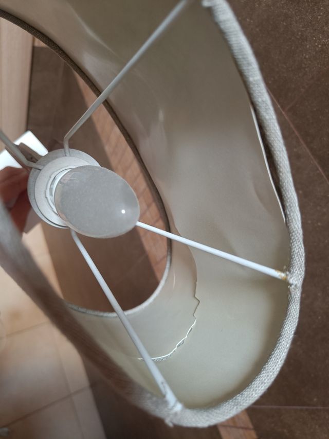 Lampada shabby chic provenzale tessuto