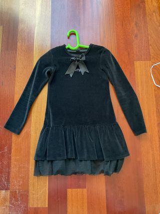 Vestido negro niña terciopelo talla 11-12