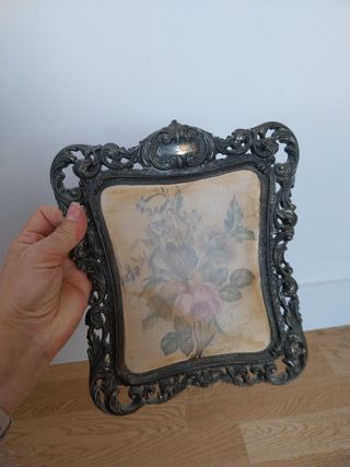 Cuadro antiguo marco ornamentado