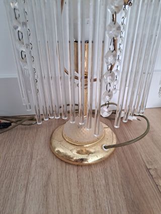 Coppia di lampadari, lampadari, comodino, vetro, metallo