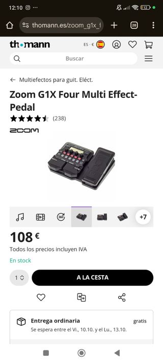 Pedal Multiefectos Guitarra Zoom G1X Four
