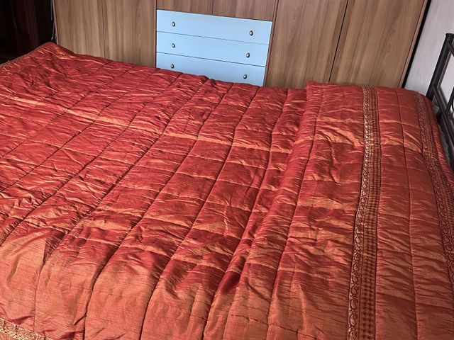 Trapunta cotone lucido arancione