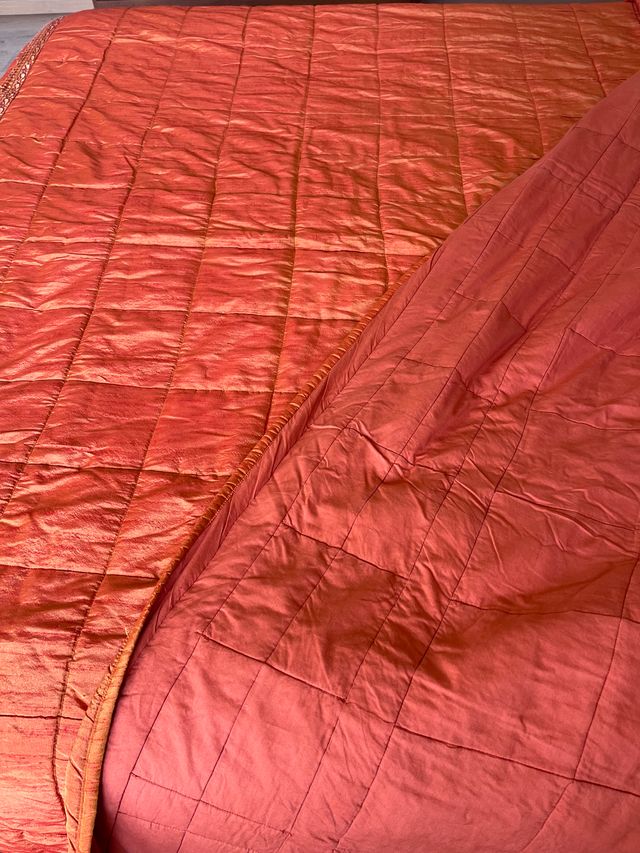 Trapunta cotone lucido arancione