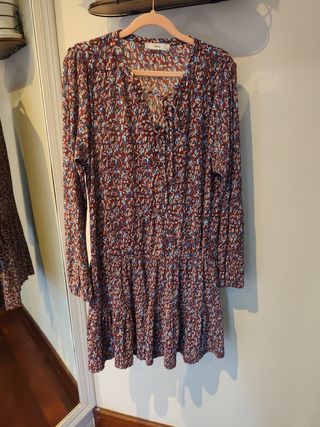 Vestido Mango Talla S Estampado Flores