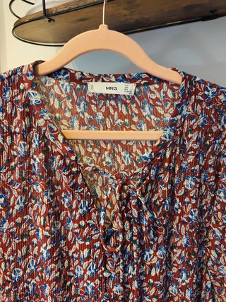 Vestido Mango Talla S Estampado Flores