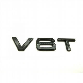 Emblema logo AUDI V6T PLATA / NEGRO / ROJO