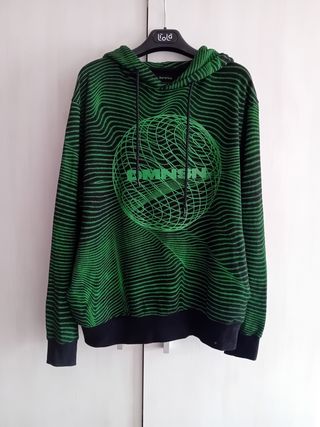 Sudadera Bershka Verde y Negra Talla S