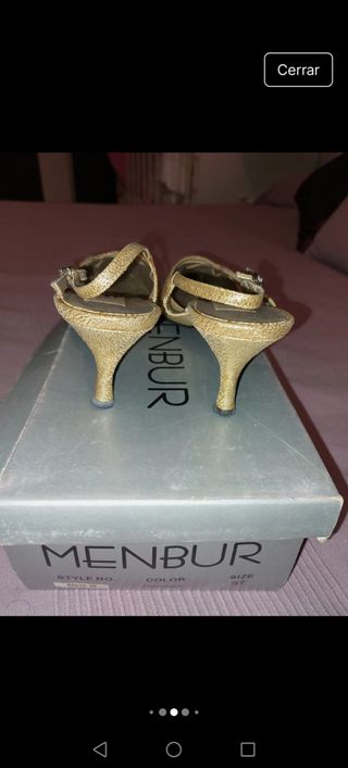 Zapatos y bolso dorado talla 37