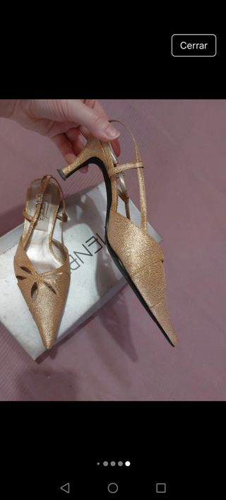 Zapatos y bolso dorado talla 37