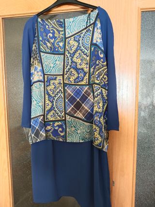 Vestido Festa Talla 52 Azul Multicolor
