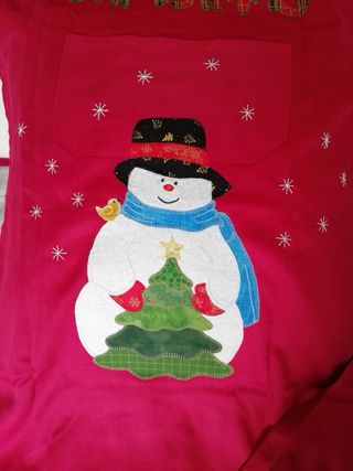 Delantal Navideño Patchwork Muñeco Nieve