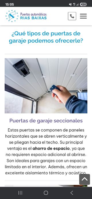 Portal seccional basculante