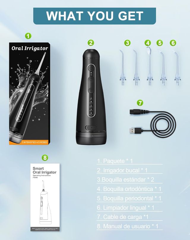 Irrigador Dental Inalámbrico 5 Modos USB