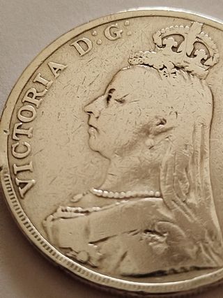 moneda 1 corona de plata año 1889