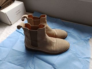 Stivaletto in pelle scamosciata beige per ragazzi, adatto per ragazze