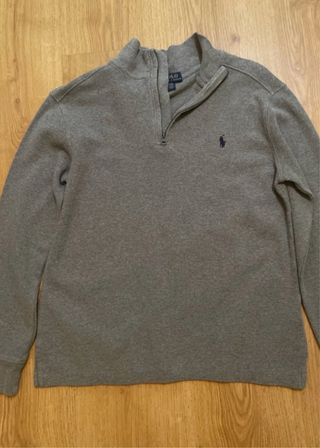 Jersey Polo Ralph Lauren Gris Media Cremallera