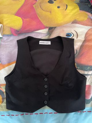 Chaleco negro Bershka botones talla S