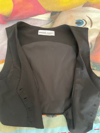 Chaleco negro Bershka botones talla S