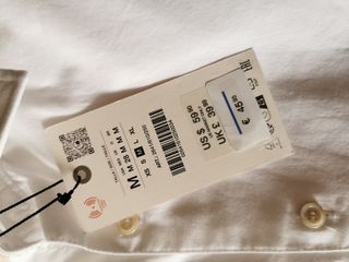 Camisa blanca de hombre Zara, Talla M algodón 