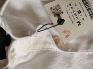 Camisa blanca de hombre Zara, Talla M algodón 