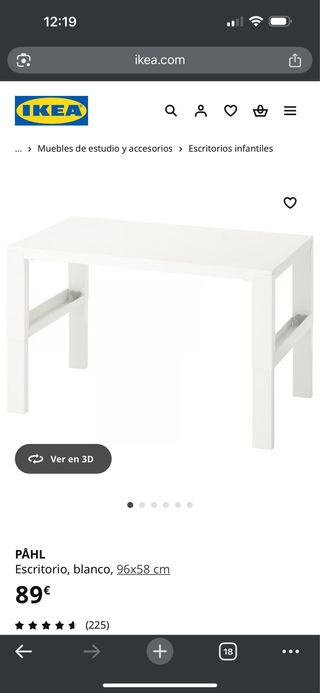 2 Escritorios IKEA PÅHL blanco 96x58 cm
