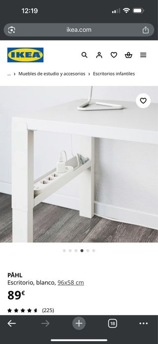 2 Escritorios IKEA PÅHL blanco 96x58 cm
