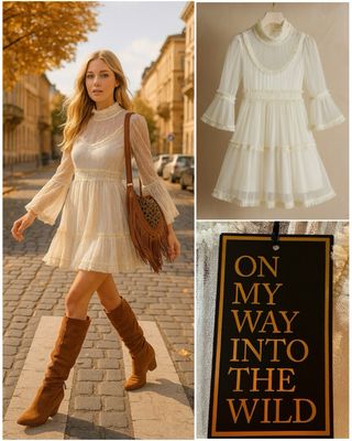 Vestido blanco boho Talla XS
