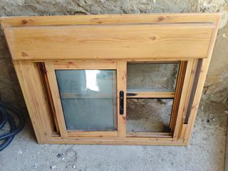 Ventana aluminio imitación madera