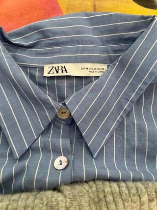 Jersey ZARA falso cuello camisa gris M