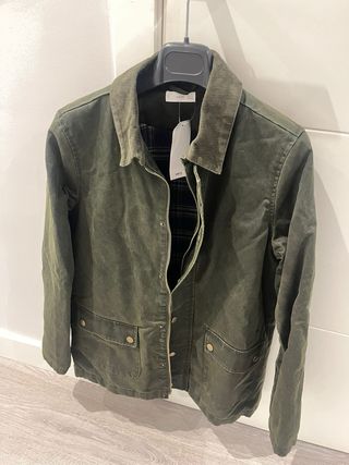 Cazadora encerada verde