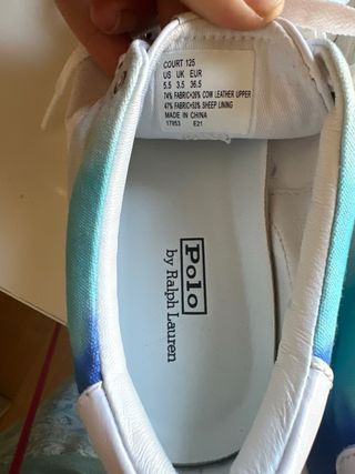 Zapatillas Polo Ralph Lauren Azul y Blanco.