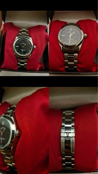 Reloj Hombre Negro y Plateado