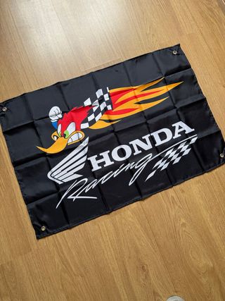 BANDERA DECORATIVA HONDA RACING HRC WOODY