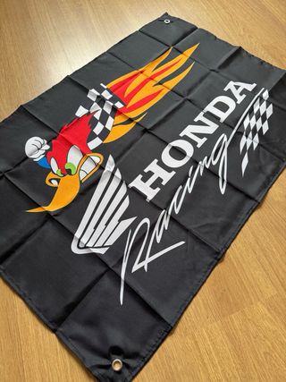 BANDERA DECORATIVA HONDA RACING HRC WOODY